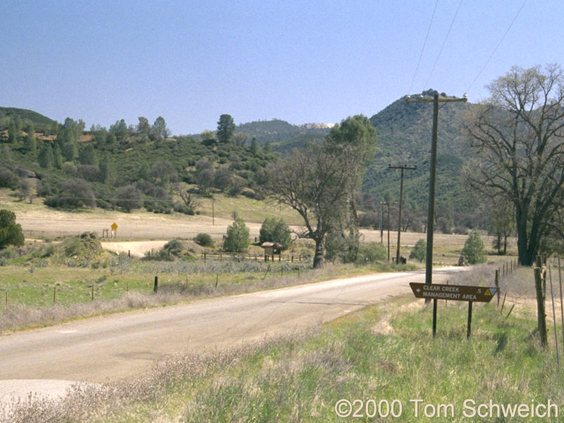 Coalinga Road at the turn off to Clear Creek Road