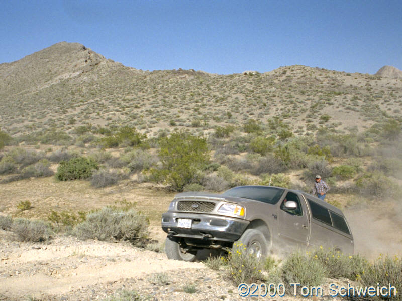 Climbing out of Lovell Wash
