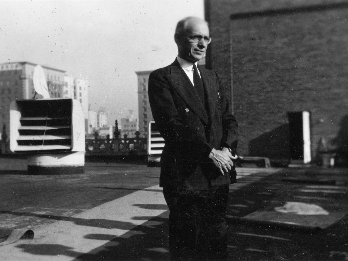 Dad atop the First Methodist Church of LA