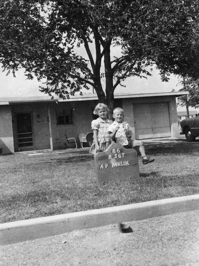 Janice and John in their front yard.