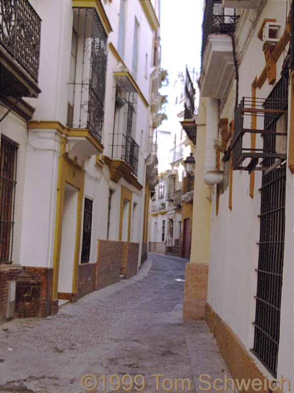 Narrow street in Barrio de Santa Maria.