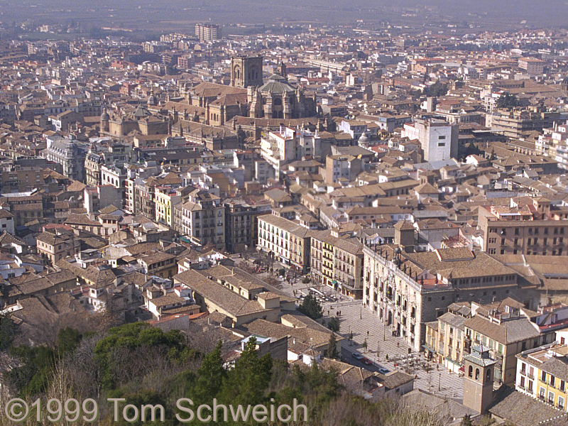 View of Granada from El Alhambra.