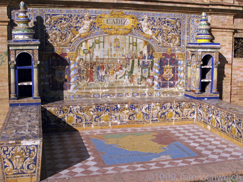 Detail of tile display along promenade.