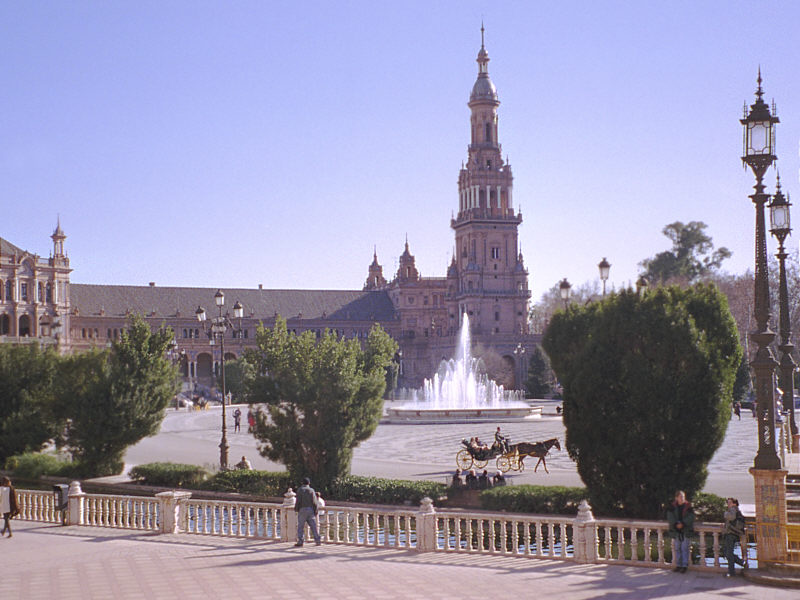 Looking across the central plaza.