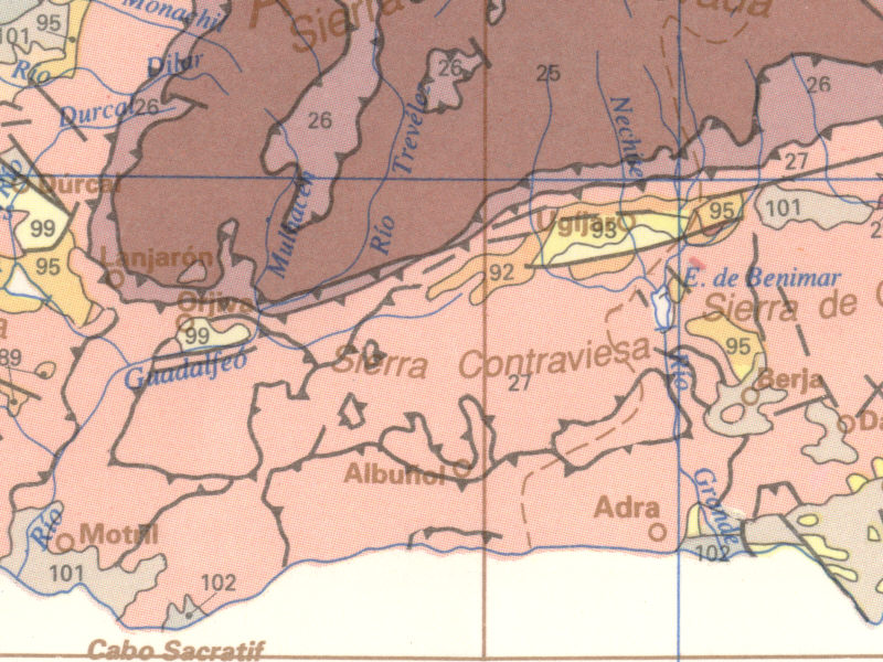 Geologic Map of the Alpujarra Region