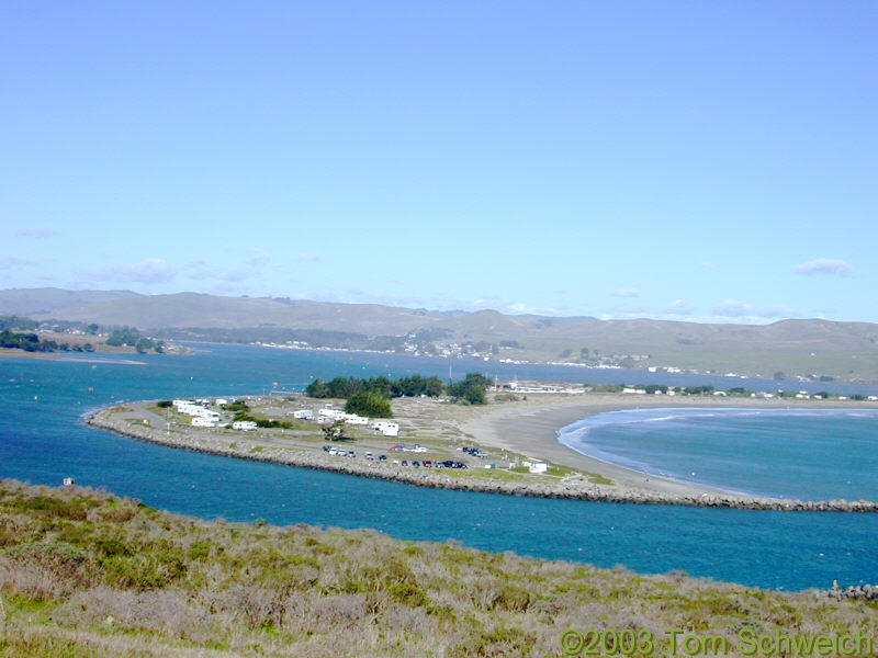 Sand spit in the mouth of Bodega Bay.