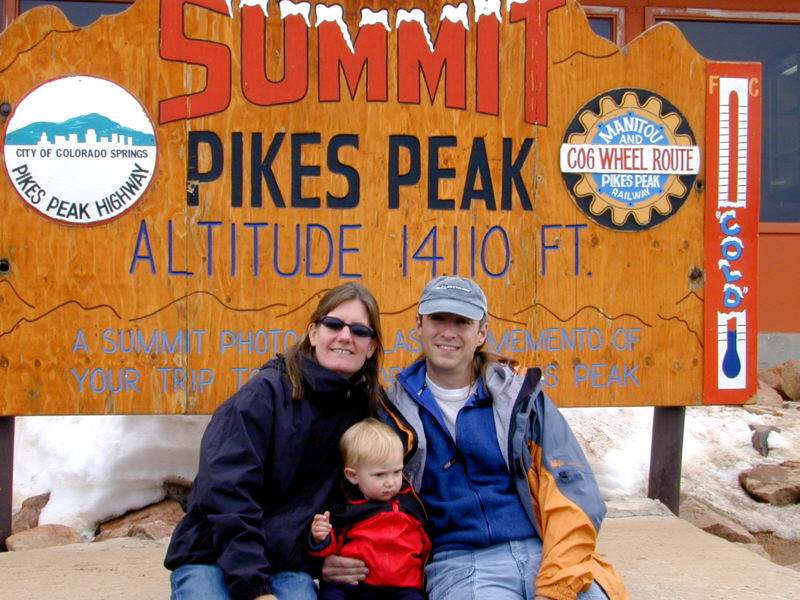 Becci, Simone, and Matt on Pike's Peak.