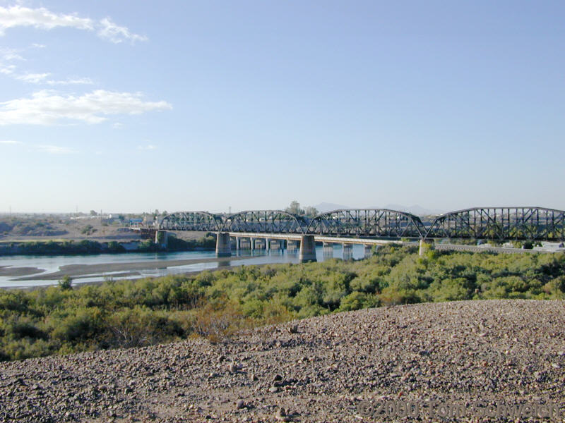 Colorado River bridge between Earp, California and Parker, Arizona.