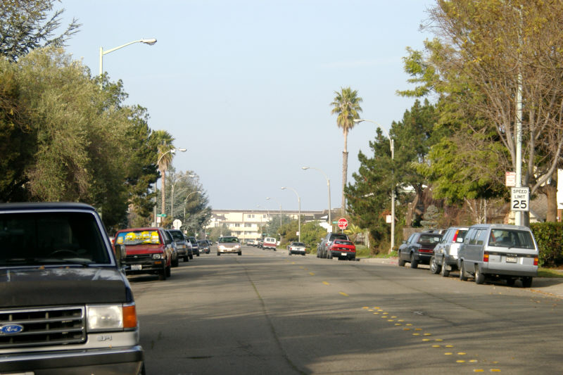 General view of Bayview Drive, looking northwest.