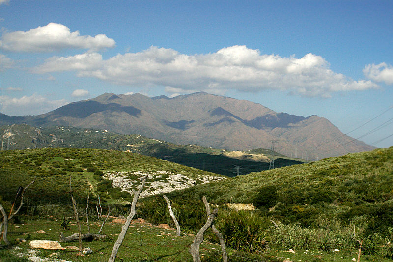 View of the Sierra Bermeja from the A-377 between San Luis de Sabinillas and Casares.
