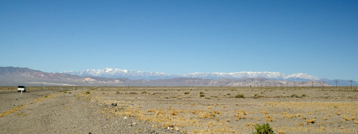 White Mountains in California seen from US Hwy95 near Tonopah, Nevada