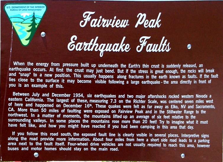 Fairview Peak, Earthquake Fault, Churchill County, Nevada