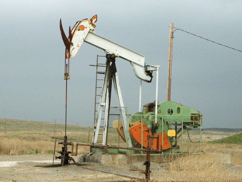 Oil pump, rhinoceros, Iron Zoo, Fresno County, California