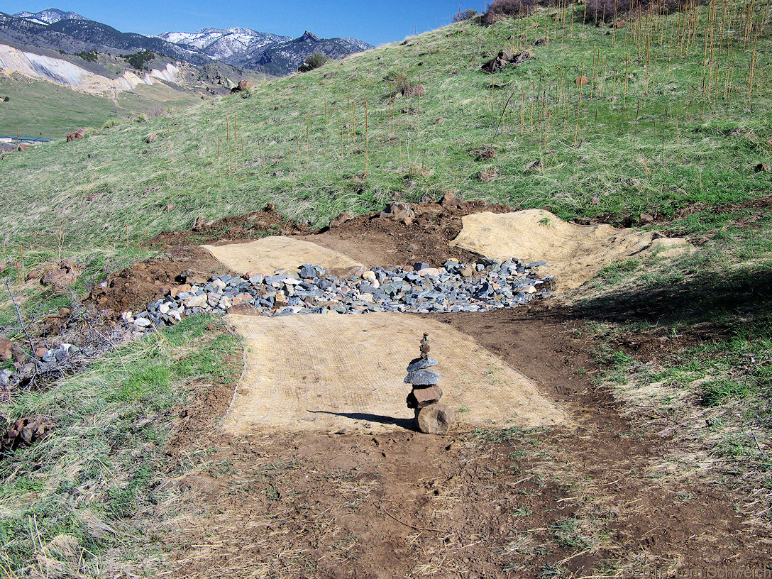 Erosion control on the North Table Mountain trail.