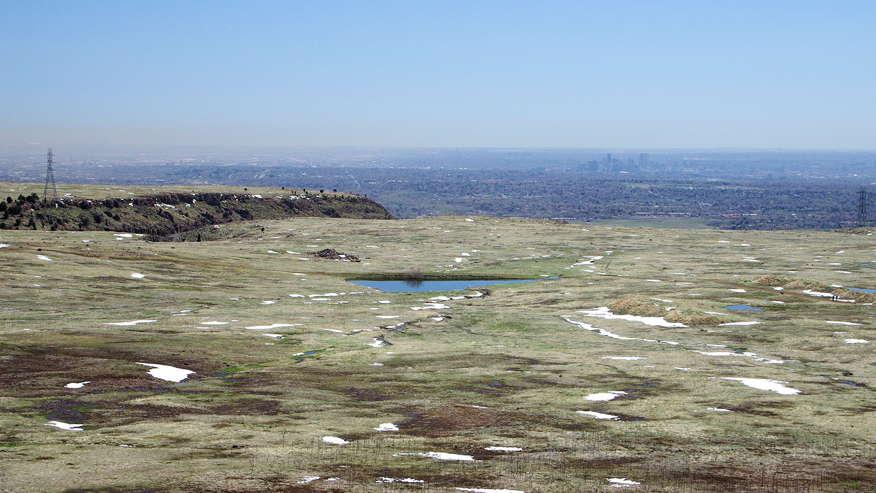 Artificial pond on top of North Table Mountain.