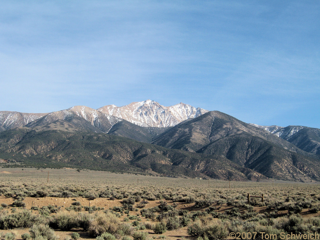 Montgomery Peak, Boundary Peak, Mono County, Esmeralda County, California, Nevada