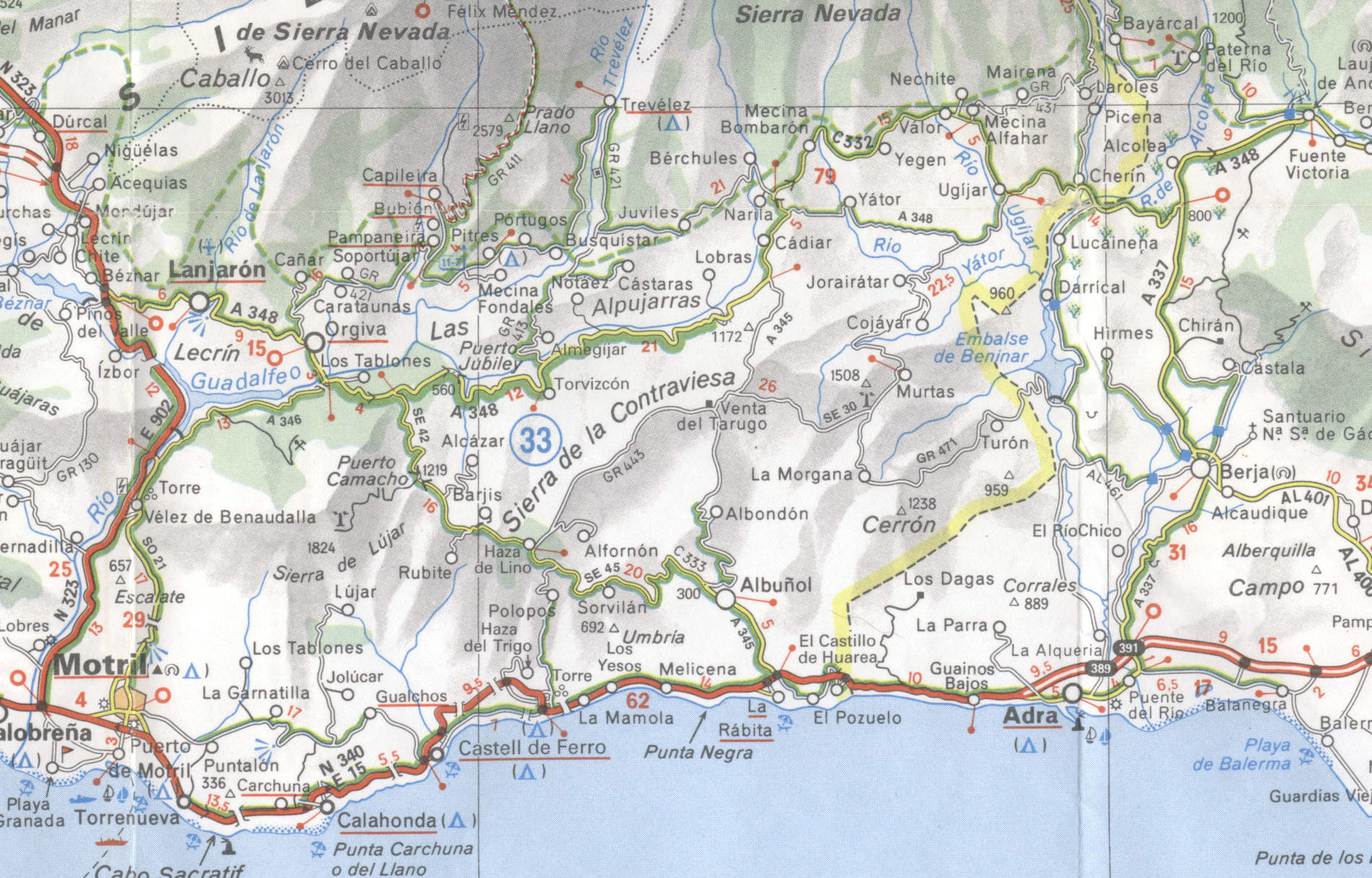 Map of Las Alpujarras