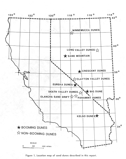 Figure 1. Location map of sand dunes described in this report.