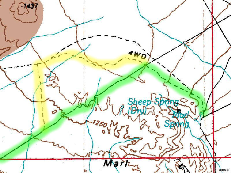 USGS map showing Marl Spring Location.