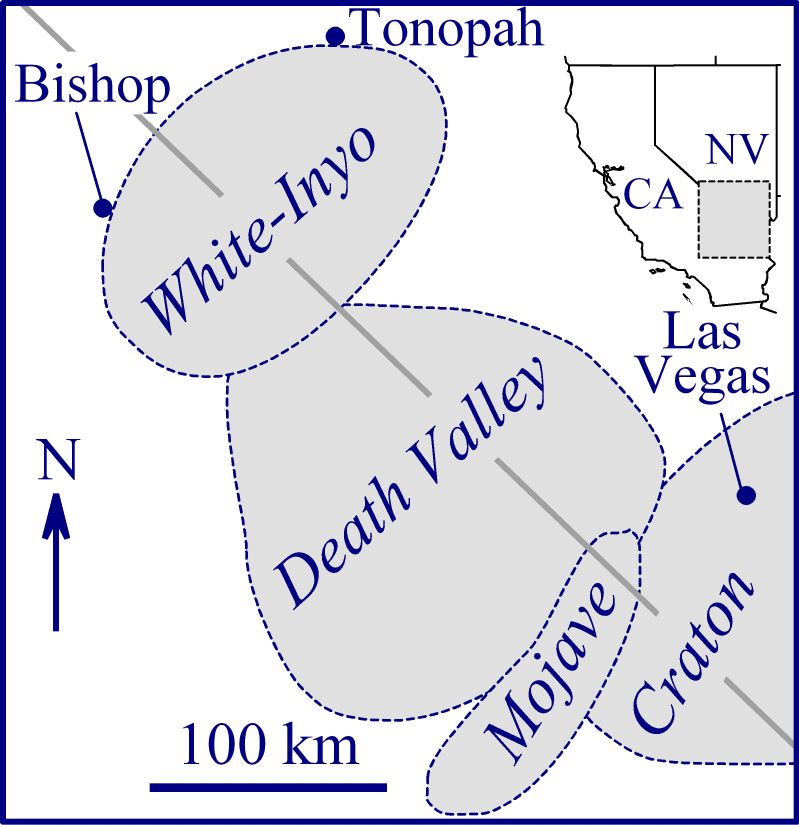 Generalized tectonic setting of the Precambrian-Cambrian margin of North America.